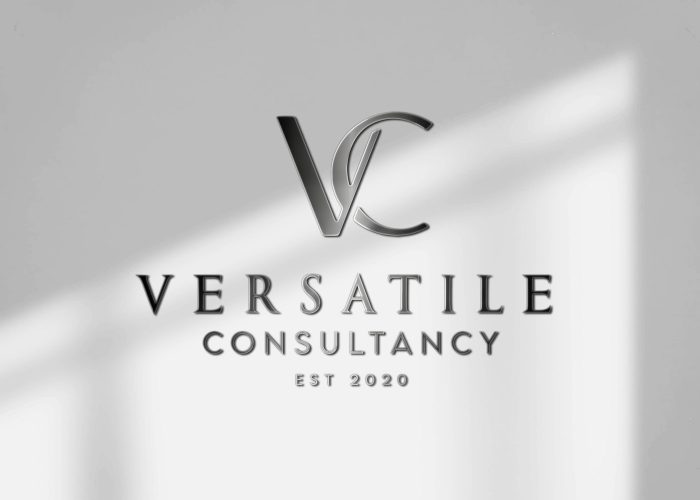 Creative studio business logo psd template in steel texture